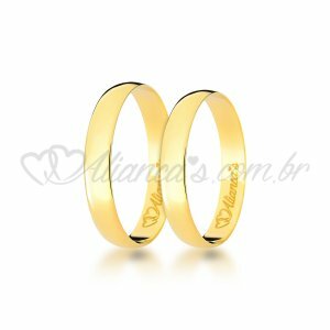 Par de Alianas Clssicas em ouro 18k - 750