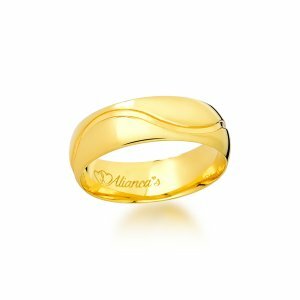 Aliana para casamento e noivado em ouro 18k - 750