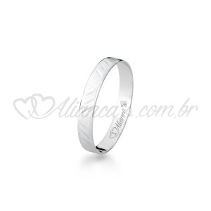 Alian�a de casamento em ouro branco 18k -