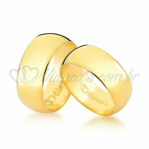 Par de Alianas Clssicas para casamento em ouro amarelo 18k