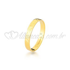 Aliana para casamento e noivado em ouro amarelo 18k - 750