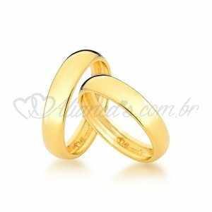 Par de alianas de casamento concavex em ouro amarelo 18k - 750
