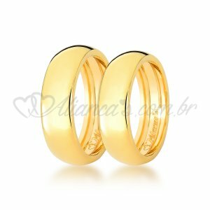 Par de alianas para casamento concavex em ouro 18k - 750