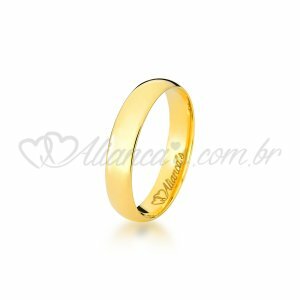 Aliana tradicional de casamento em ouro 18k - 750