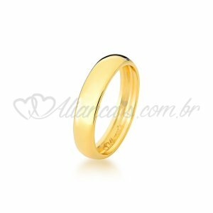 Aliana para noivado e casamento concavex em ouro 18k - 750