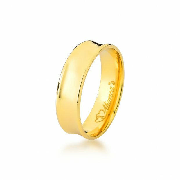 Par de alianas com brilhantes em ouro 18k - 750