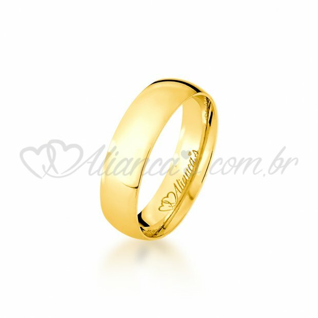 Aliana lisa para casamento em ouro amarelo 18k - 750