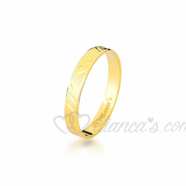 Aliana para casamento e noivado em ouro amarelo 18k - 750