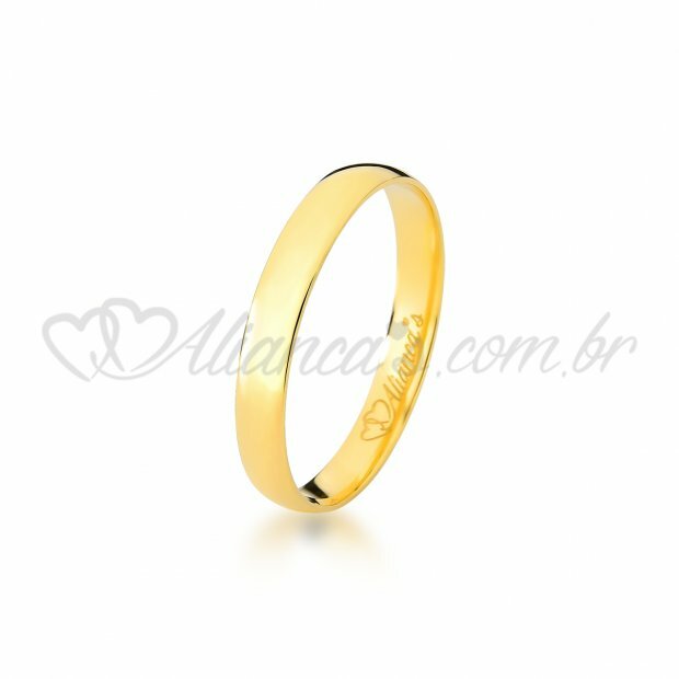 Aliana tradicional em ouro 18k - 750.