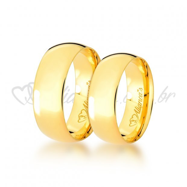 Par de alianas em ouro 18k - 750. Perfeitas para casamento e noivado.