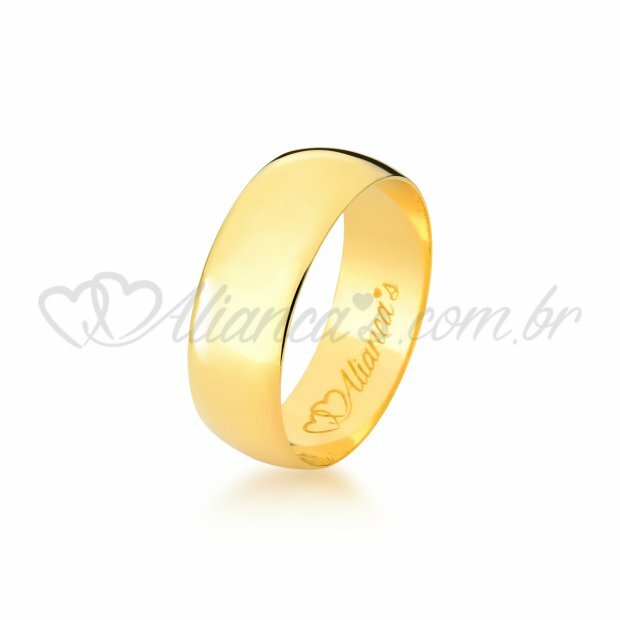 Aliana de casamento em ouro amarelo 18k - 750