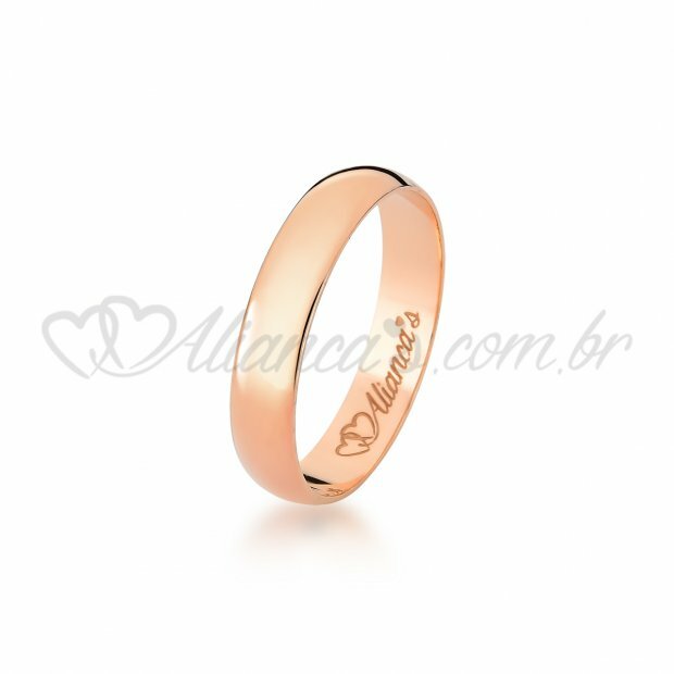 Par de alianas de casamento em ouro rose 18k - 750