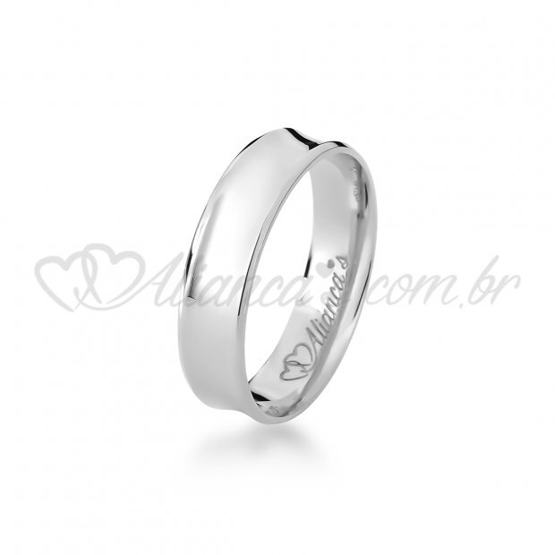 Alianas perfeita para casamento e noivado em ouro branco 18k - 750
