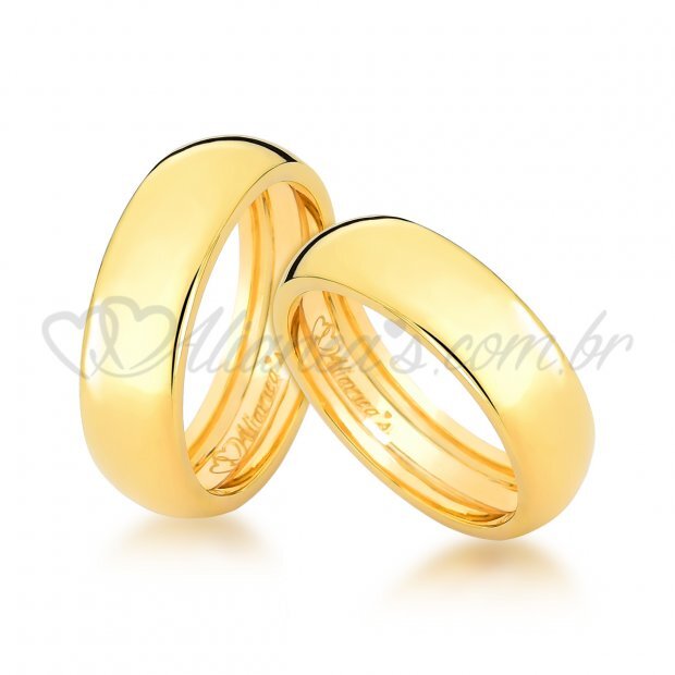 Par de alianas para casamento concavex em ouro 18k - 750