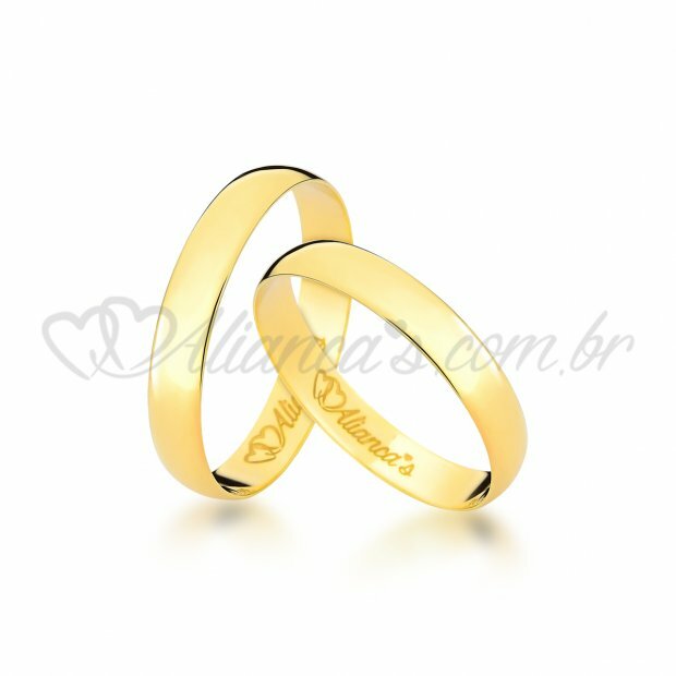 Par de Alianas Clssicas em ouro 18k - 750