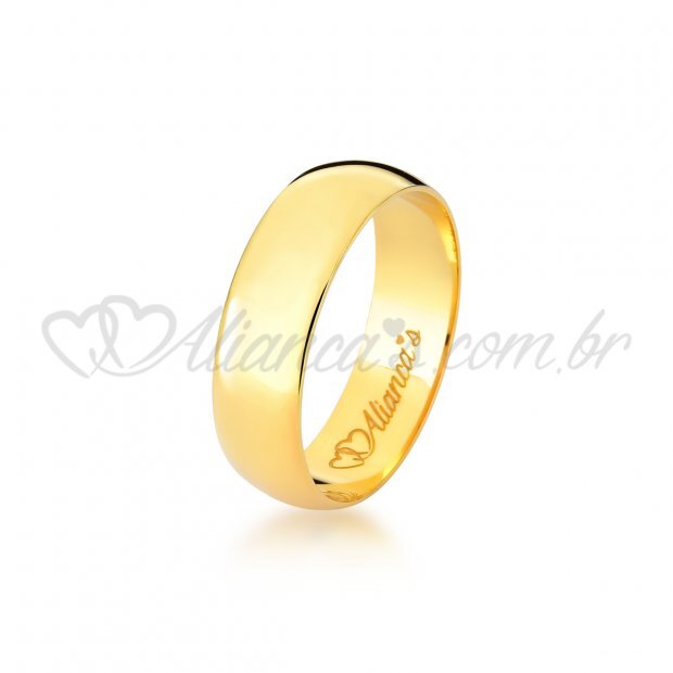 Alianas de Casamento em ouro 18k. Clssica com acabamento liso e polido.