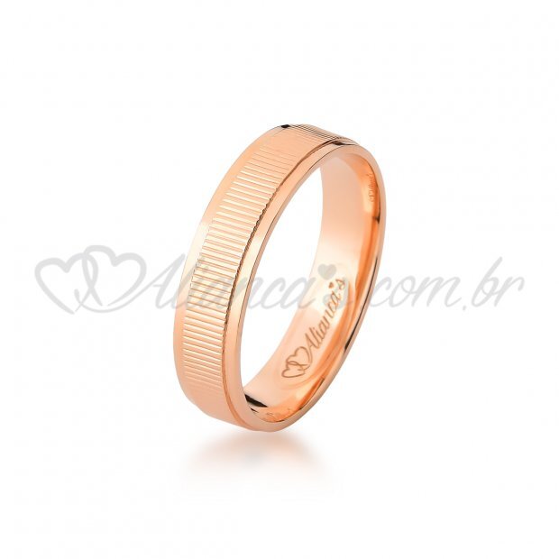 Aliana em ouro rose18k - Ideal para casamento e noivado