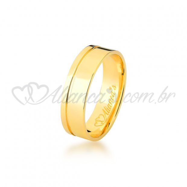 Par de alianas com brilhante em ouro 18k - Perfeitas para casamento