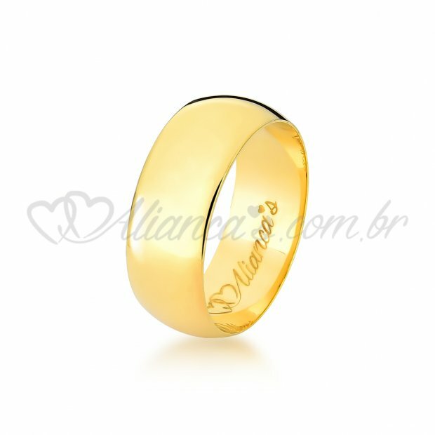 Aliana de noivado e casamento em ouro amarelo 18k - 750