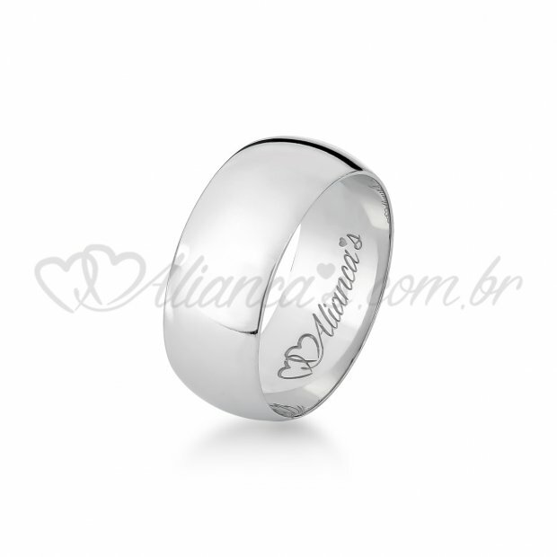 Par de alianas em ouro branco 18k - Ideal para casamento e noivado