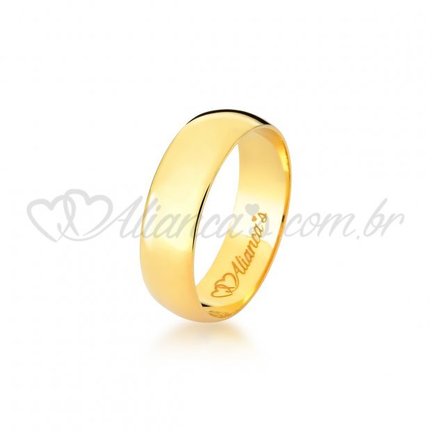 Alianas de Casamento em ouro 18k. Clssica com acabamento liso e polido.