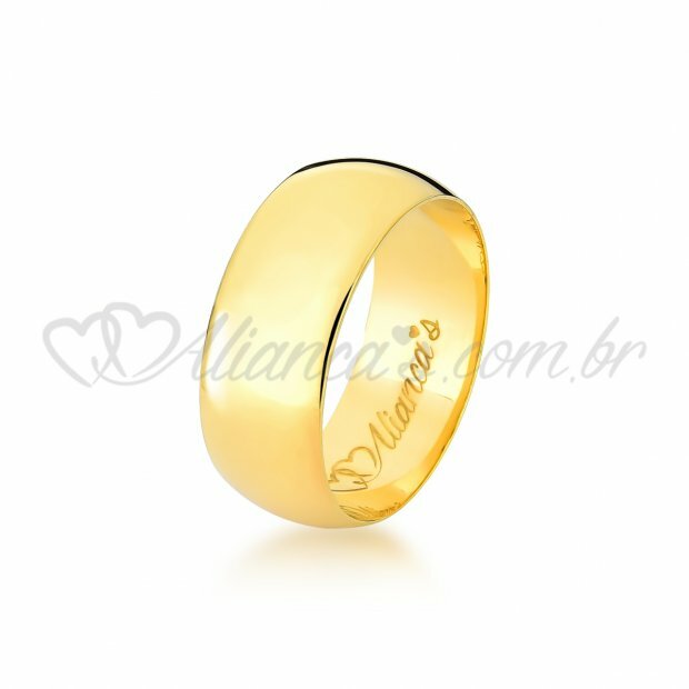 Par de Alianas Clssicas para casamento em ouro amarelo 18k