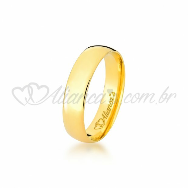 Alianas para casamento e noivado em ouro 18k - 750 - Modelo tradicional.