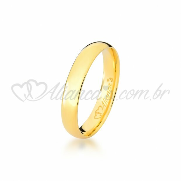 Par de alianas com brilhante em ouro amarelo 18k perfeitas para casamento e noivado.