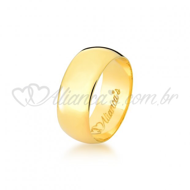 Par de Alianas Clssicas para casamento em ouro amarelo 18k