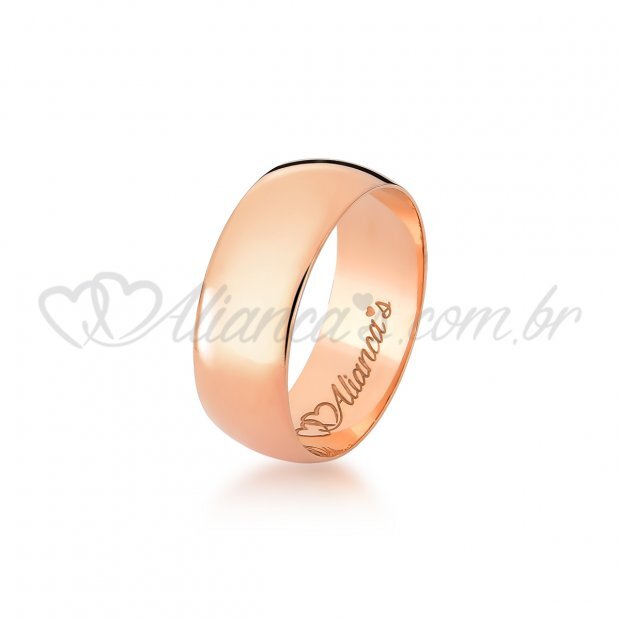 Par de alianas de casamento em ouro rose 18k - 750