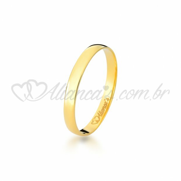 Par de aliana tradicional  para casamento em ouro 18k.