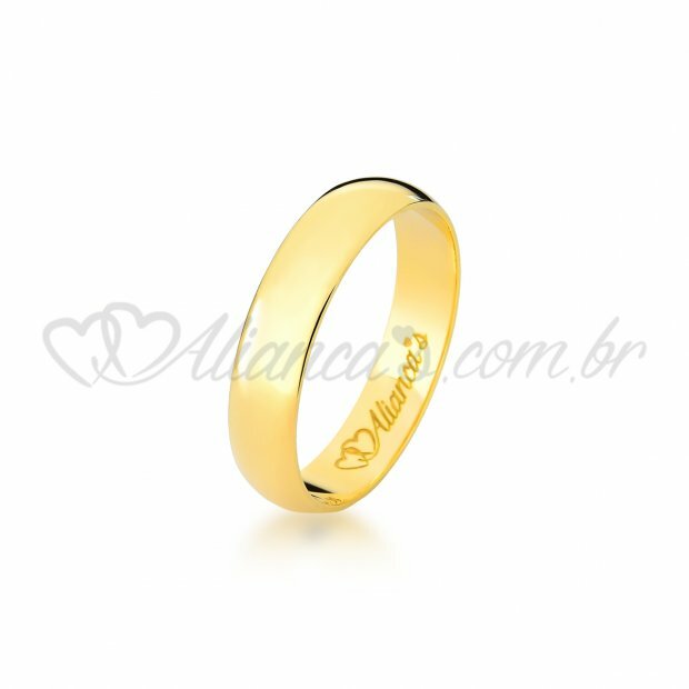 Alianas para casamento em ouro 18k - 750, modelo clssico, liso e polido.