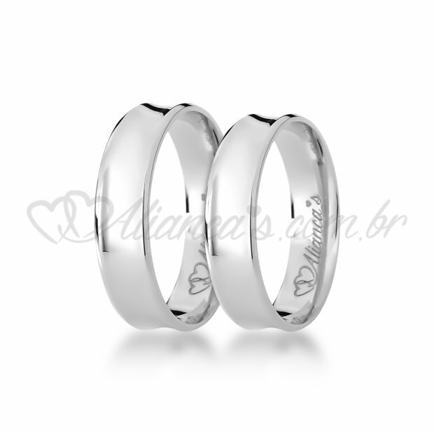 Alianas perfeita para casamento e noivado em ouro branco 18k - 750