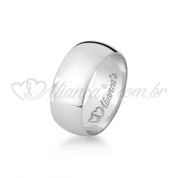 Par de alianas em ouro branco 18k - Ideal para casamento e noivado