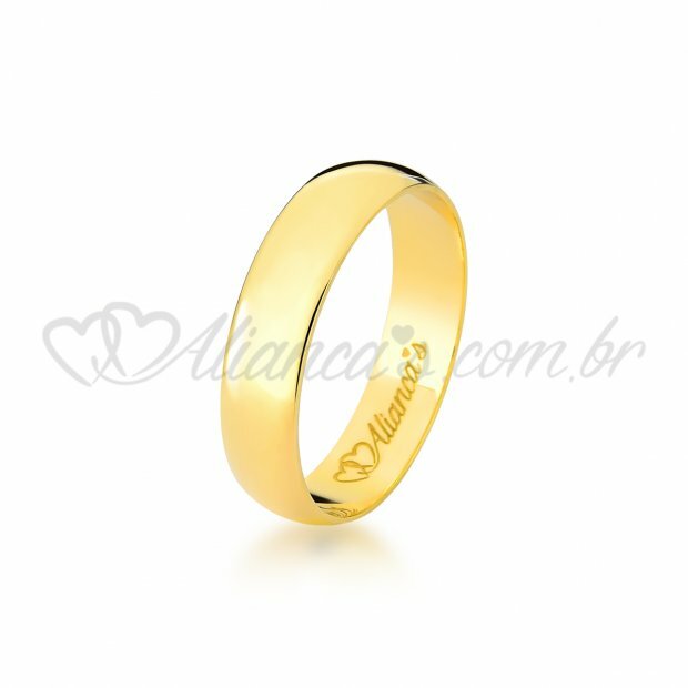 Aliana Clssica de Casamento em ouro 18k - 750