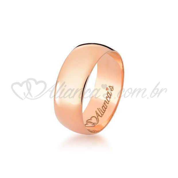 Par de alianas de casamento em ouro rose 18k - 750