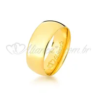 Par de alianças com brilhante em ouro amarelo 18k - perfeitas para casamento e noivado.