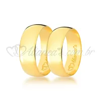 Par de alianças em ouro 18k - 750. Modelo Clássico.