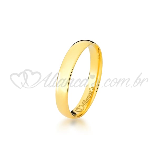Aliança tradicional para casamento em ouro amarelo 18k