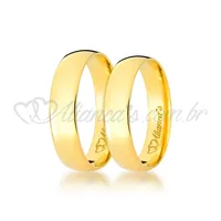 Alianças para casamento e noivado em ouro 18k - 750 - Modelo tradicional.