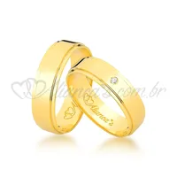 Alianças de casamento e noivado em ouro 18k - 750