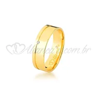 Par de alianças com brilhante em ouro 18k - Perfeitas para casamento