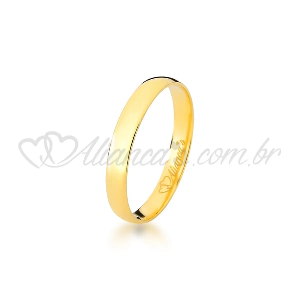 Aliança tradicional em ouro 18k - 750.