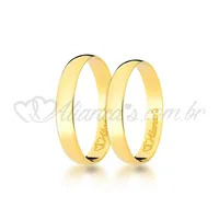 Par de Alianças Clássicas em ouro 18k - 750