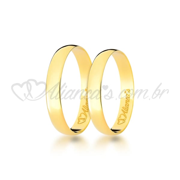 Par de Alianças Clássicas em ouro 18k - 750
