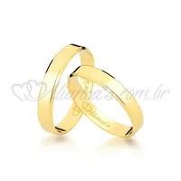 Par de alianças de noivado e casamento em ouro 18k - 750