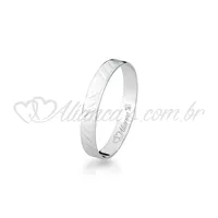 Aliança de casamento em ouro branco 18k -