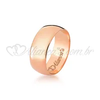 Par de alianças lisas de casamento em ouro rose 18k - 750