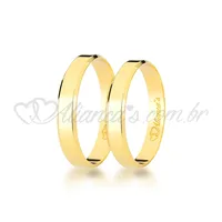 Par de alianças de noivado e casamento em ouro 18k - 750