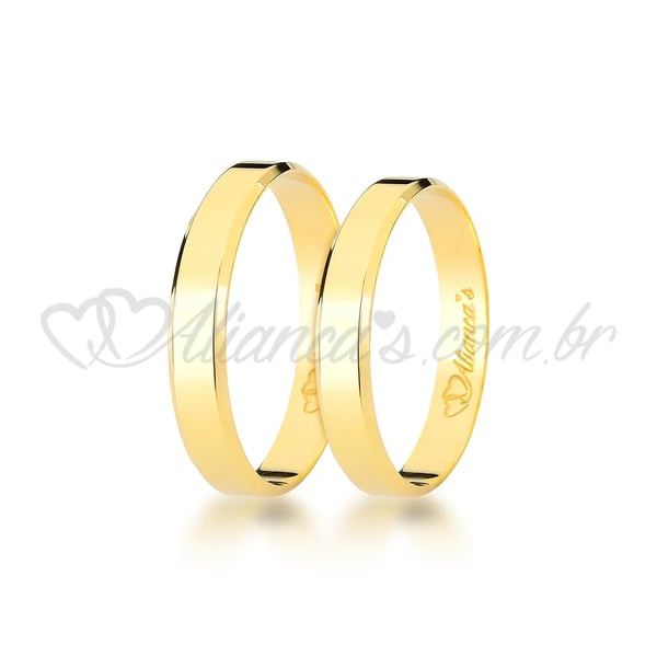 Par de alianças de noivado e casamento em ouro 18k - 750